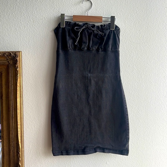 UO Denim Strapless Mini Dress - Picture 1 of 4